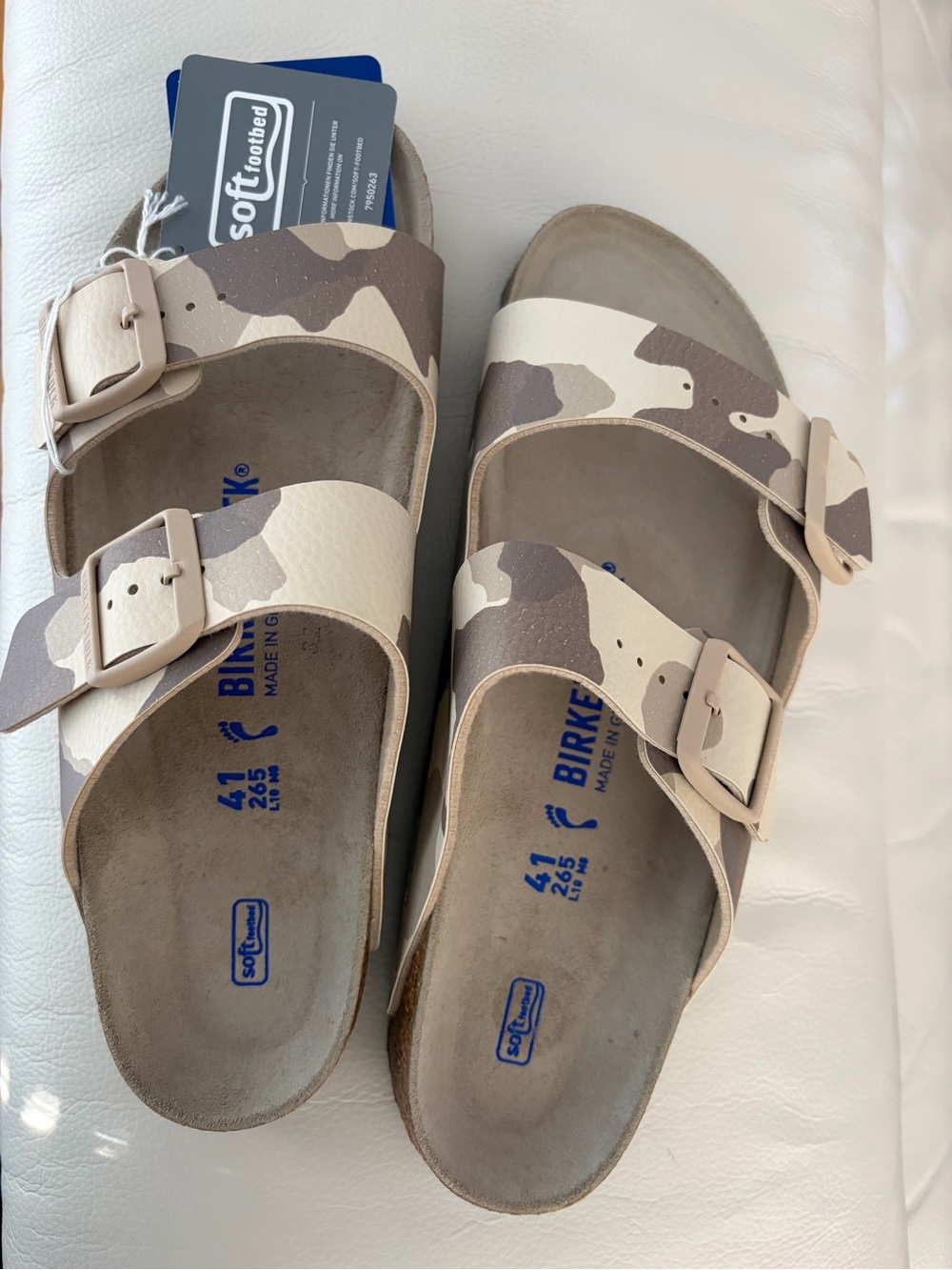 Birkenstock Arizona Sandals - Beige Camo Print